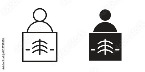 X ray icon. Sign design in outline and flat style for web