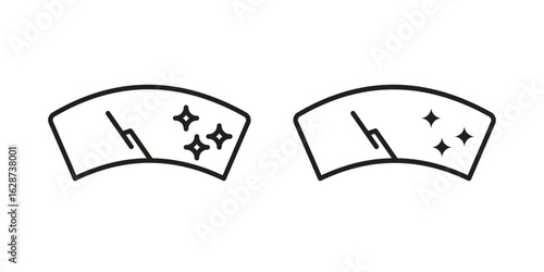Windscreen icon. Sign design in outline and flat style for web