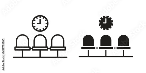 Waiting Room icon. Sign design in outline and flat style for web