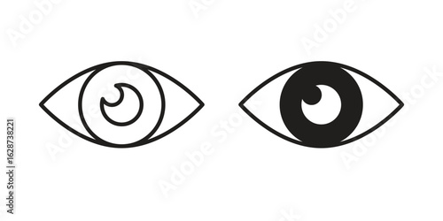 Visible icon. Sign design in outline and flat style for web