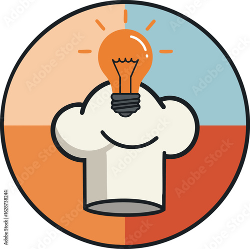 Chef Hat Meal Planner Idea Circle Icon Culinary Creativity