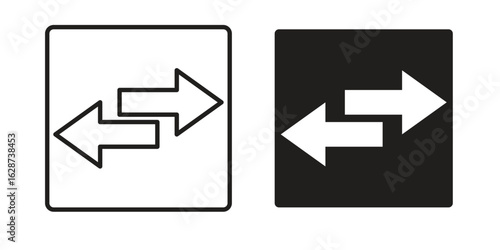 Transfer icon. Sign design in outline and flat style for web