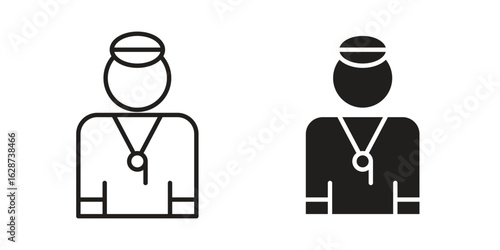 Trainer icon. Sign design in outline and flat style for web