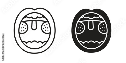 Tonsil icon. Sign design in outline and flat style for web