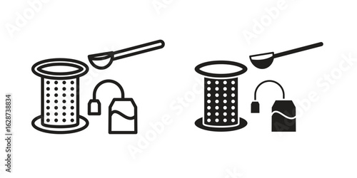 Tea infuser icon. Sign design in outline and flat style for web