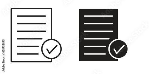 Summary icon. Sign design in outline and flat style for web