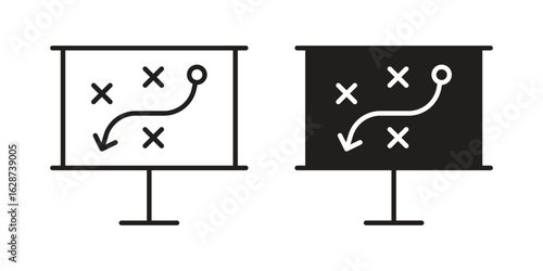 Strategical planning icon. Sign design in outline and flat style for web