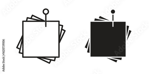 Sticky notes icon. Sign design in outline and flat style for web