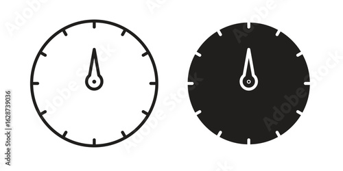 Speedometer icon. Sign design in outline and flat style for web