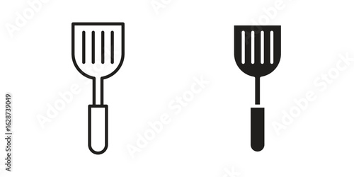 Spatula icon. Sign design in outline and flat style for web