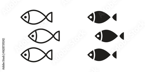 Shoal icon. Sign design in outline and flat style for web