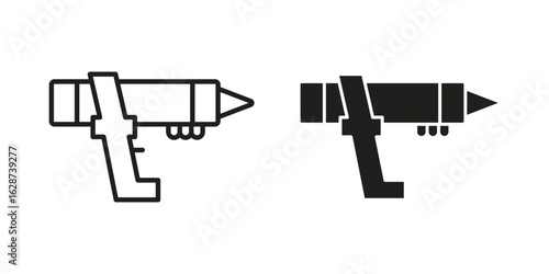 Sealant gun icon. Sign design in outline and flat style for web