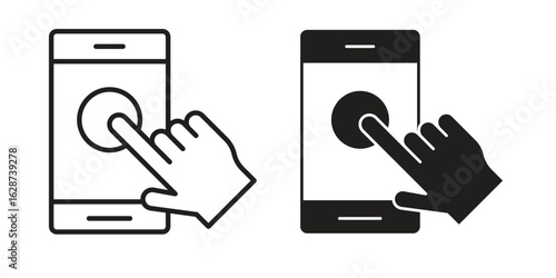 Self service icon. Sign design in outline and flat style for web
