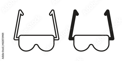 Safety glasses icon. Sign design in outline and flat style for web