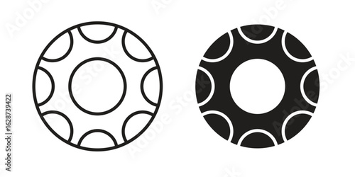 Rubber ring icon. Sign design in outline and flat style for web