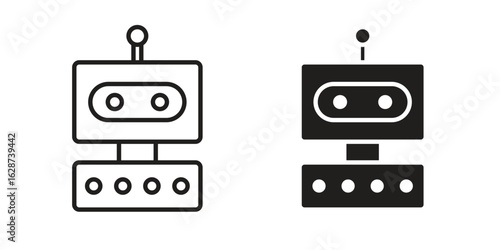 Robo icon. Sign design in outline and flat style for web