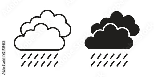 Obraz na plátně Raining icon. Sign design in outline and flat style for web