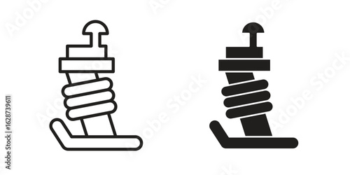 Rammer icon. Sign design in outline and flat style for web