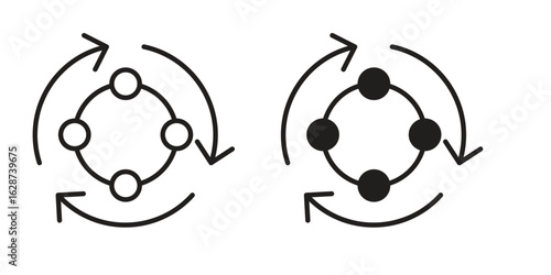 Procedure icon. Sign design in outline and flat style for web