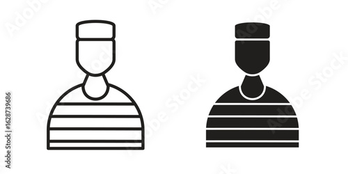Prisoner icon. Sign design in outline and flat style for web