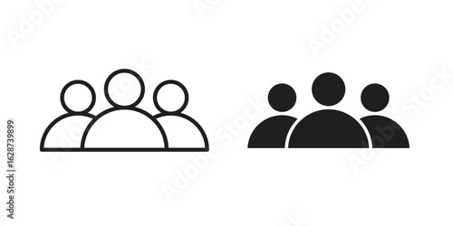 people icon. Sign design in outline and flat style for web