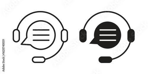 Online support icon. Sign design in outline and flat style for web