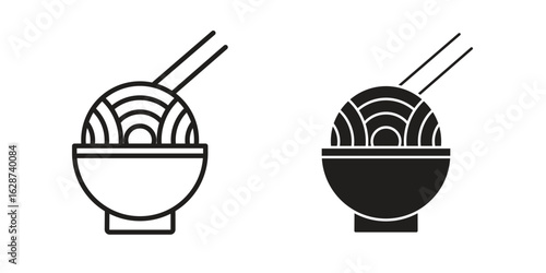 Noodles icon. Sign design in outline and flat style for web