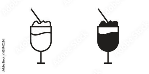 Milkshake icon. Sign design in outline and flat style for web