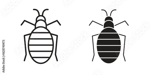 Louse icon. Sign design in outline and flat style for web