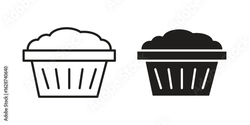 laundry hamper icon. Sign design in outline and flat style for web