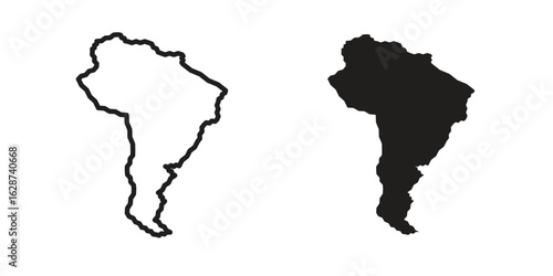 Latin america icon. Sign design in outline and flat style for web