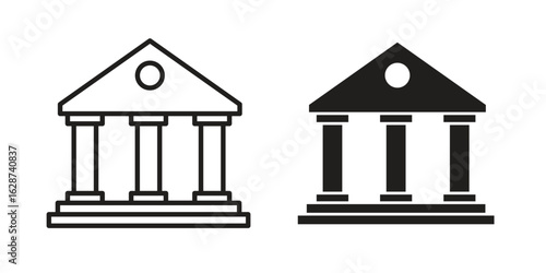 Institute icon. Sign design in outline and flat style for web