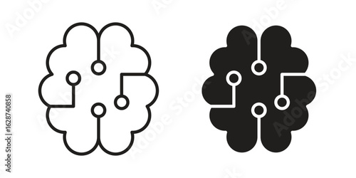 Intelligence icon. Sign design in outline and flat style for web