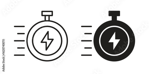 Instant icon. Sign design in outline and flat style for web