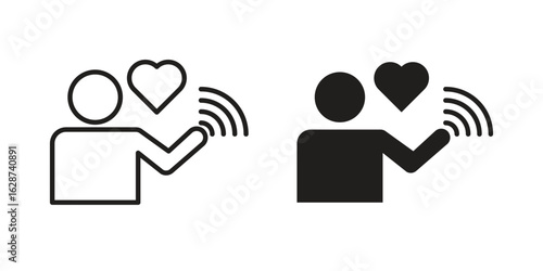 Influencer icon. Sign design in outline and flat style for web