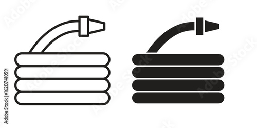 Hose icon. Sign design in outline and flat style for web
