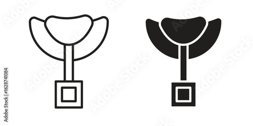 Horse saddle icon. Sign design in outline and flat style for web