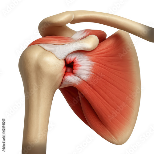 Human Shoulder Rotator Cuff Anatomy isolated on a transparent background muscle