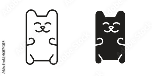 Gummy bear icon. Sign design in outline and flat style for web