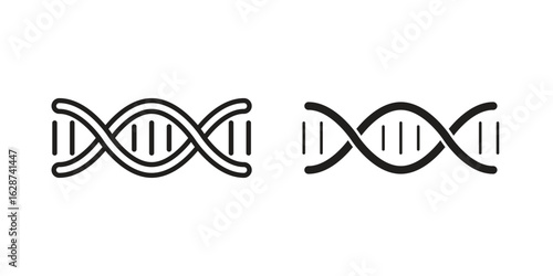 Genetic icon. Sign design in outline and flat style for web