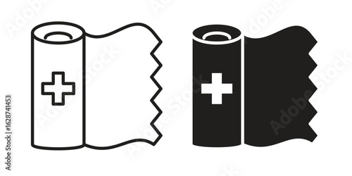 Gauze icon. Sign design in outline and flat style for web