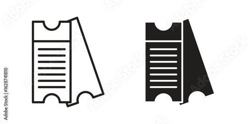 Eticket icon. Sign design in outline and flat style for web