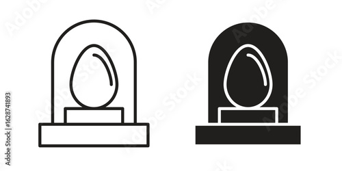Egg incubator icon. Sign design in outline and flat style for web
