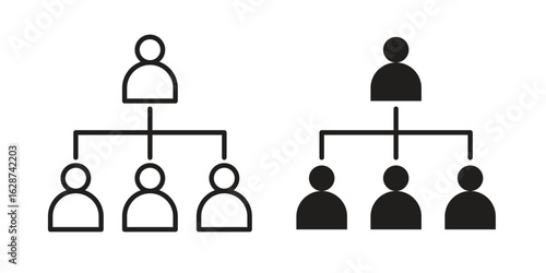 Department head icon. Sign design in outline and flat style for web