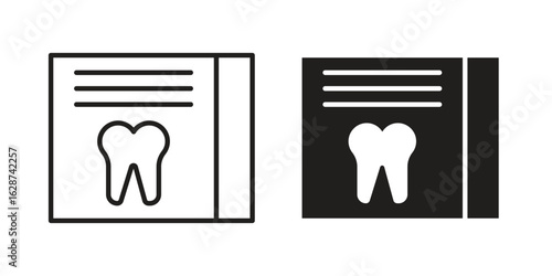 Dental X ray icon. Sign design in outline and flat style for web
