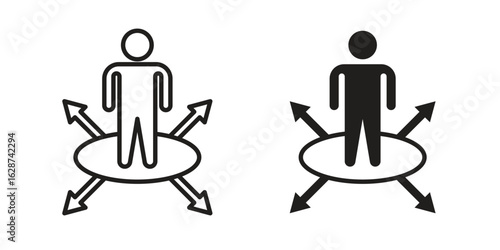 Decision making icon. Sign design in outline and flat style for web