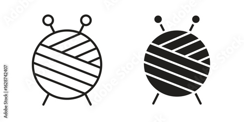 Crochet icon. Sign design in outline and flat style for web