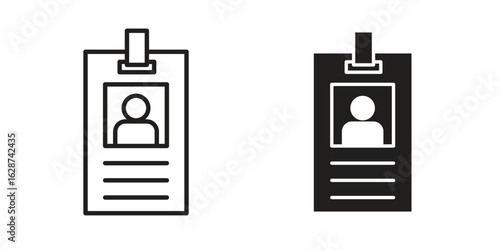 Credential icon. Sign design in outline and flat style for web