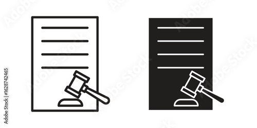 Corporative law icon. Sign design in outline and flat style for web