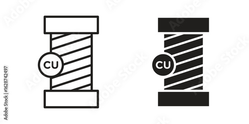 Copper icon. Sign design in outline and flat style for web